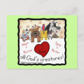 アニマルレスキュー – 私はすべての神の生き物を愛する ポストカード (正面)