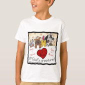 アニマルレスキュー – 私はすべての神の生き物を愛する Tシャツ (正面)