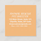 アニマルレスキューPETシェルターカワイドッグスシンプルモダン スクエア名刺 (裏面)