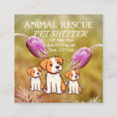 アニマルレスキューPETシェルターカワイドッグスシンプルモダン スクエア名刺 (正面)