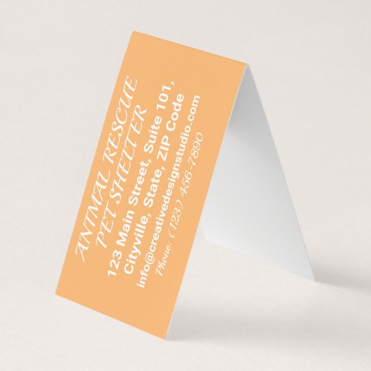 アニマルレスキューPETシェルター団体や組織シンプルシック 名刺 (裏面)