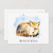 *~*アニマルレッドキツネAp18アートアートワイルドライフ文字 ポストカード (正面/裏面)