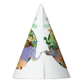 アニマルワイルドワンジャングルの緑のサファリ子供へ パーティーハット (裏面)