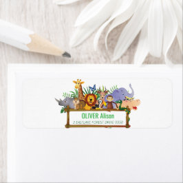 アニマルワイルドワンジャングルの緑のサファリ子供へ ラベル