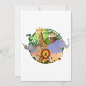 アニマルワイルドワンジャングルの緑のサファリ子供へ 招待状 (裏面)