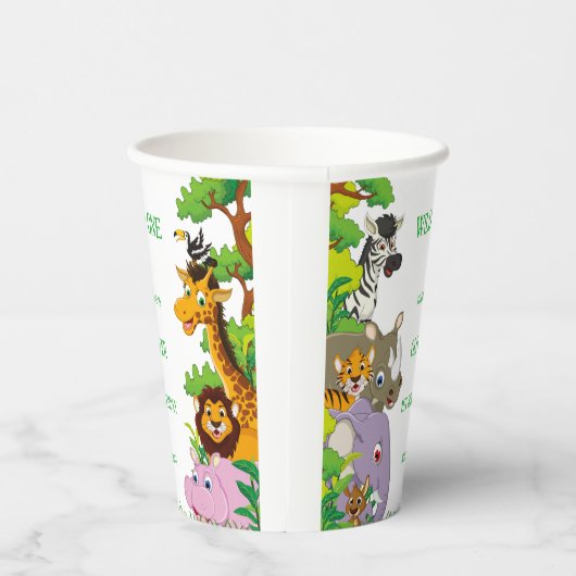 アニマルワイルドワンジャングルの緑のサファリ子供へ 紙コップ (右)