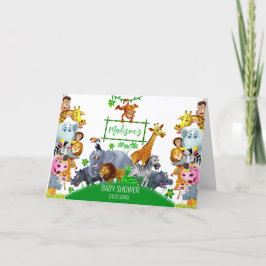 アニマルワイルドワンジャングルグリーンリーブサファリ冬 サンキューカード