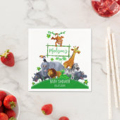 アニマルワイルドワンジャングルグリーンリーブサファリ冬 スタンダードカクテルナプキン (インサイチュ)