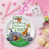 アニマルワイルドワンジャングルグリーンリーブサファリ冬 ペーパープレート (パーティー)