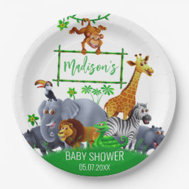 アニマルワイルドワンジャングルグリーンリーブサファリ冬 ペーパープレート