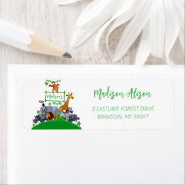 アニマルワイルドワンジャングルグリーンリーブサファリ冬 ラベル