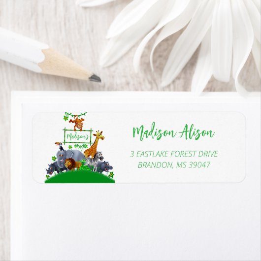 アニマルワイルドワンジャングルグリーンリーブサファリ冬 ラベル (インサイチュ)