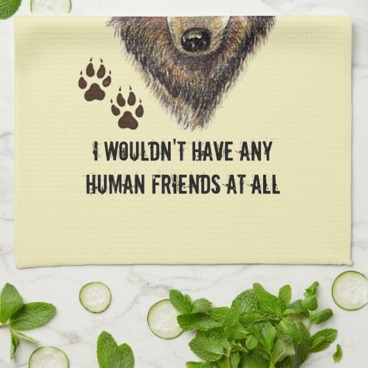 アニマル感動的フレンズウルフおもしろい引用文 キッチンタオル (折り畳み)