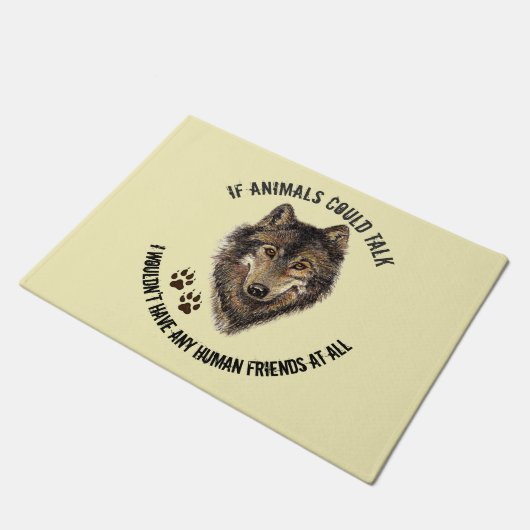 アニマル感動的フレンズウルフおもしろい引用文 ドアマット (アングル)