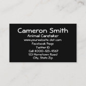 アニマル気にビジネスブルーカラー赤いハート 名刺 (裏面)