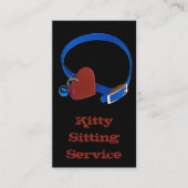 アニマル気にビジネスブルーカラー赤いハート 名刺 (正面)