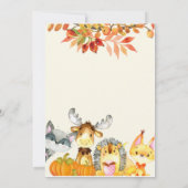 アニマル秋カボチャ招待状 招待状 (裏面)