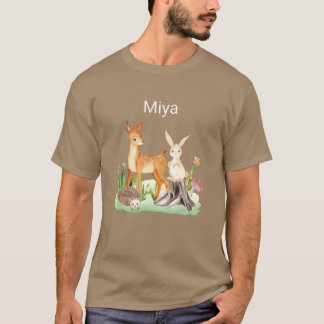 アニマル うさぎ ハリネズミ みや レトロ Tシャツ