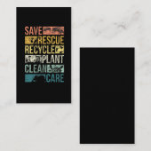 アニマル·ア救ース·タートル気候変動リサイクル 名刺 (正面/裏面)