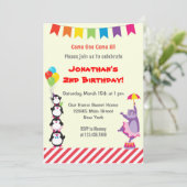 アニマル·サーカスの子ども誕生日パーティーの招待 招待状 (スタンド正面)