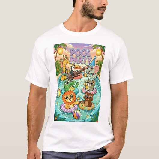 アニマル プール パーティー Tシャツ (正面)