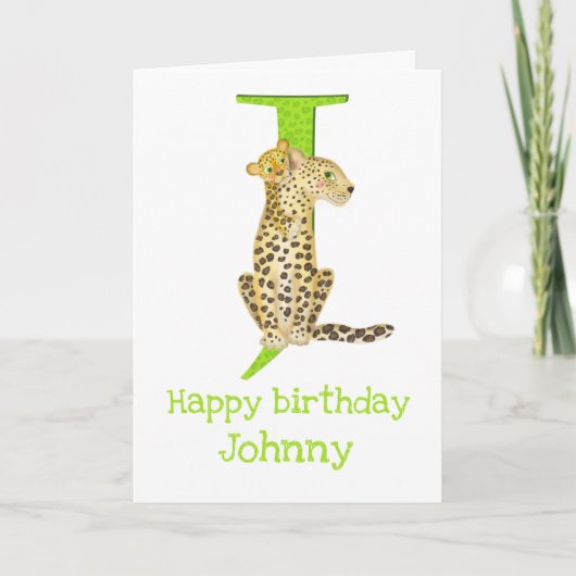 アニマルABC Jはジャガー誕生日カード用 カード (正面)