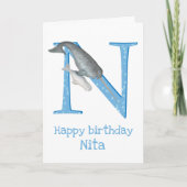 アニマルABC Nはナラル誕生日カード用 カード (正面)