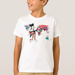 アニマ人  ヤッコの世界地図の図 Tシャツ