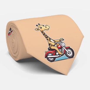 アニメおもしろいのキリンがバイクに乗っていた。 ネクタイ