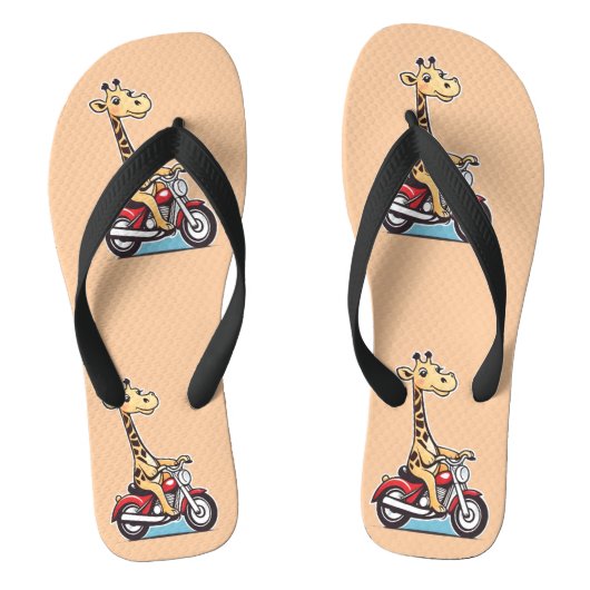 アニメおもしろいのキリンがバイクに乗っていた。 ビーチサンダル (フットベッド)