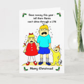 アニメおもしろいのロンドン排出ゾーン緑のクリスマス シーズンカード (正面)