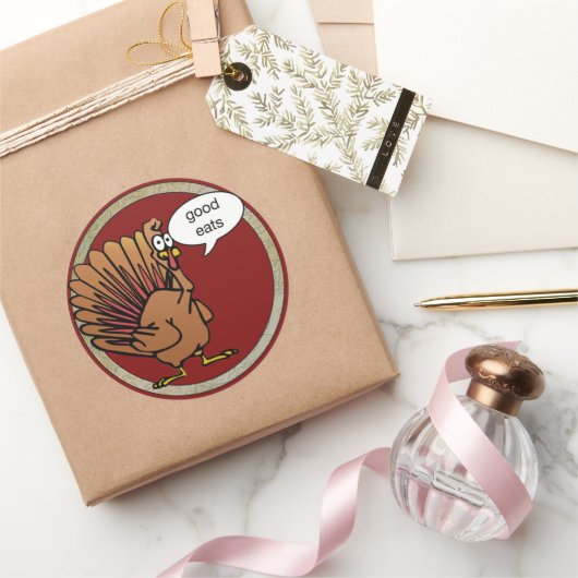 アニメおもしろいの感謝祭トルコ ラウンドシール (ギフト)