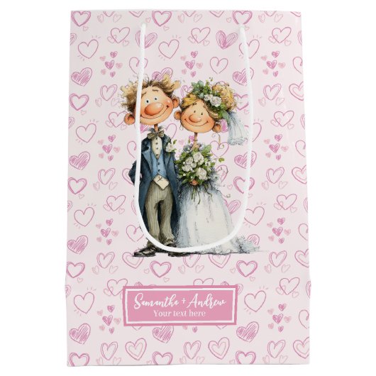 アニメおもしろいの新郎新婦抱き枕 ミディアムペーパーバッグ (裏面)