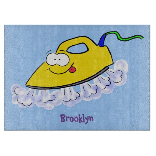 アニメおもしろいの鉄製ランドリーイラストレーション カッティングボード (正面)