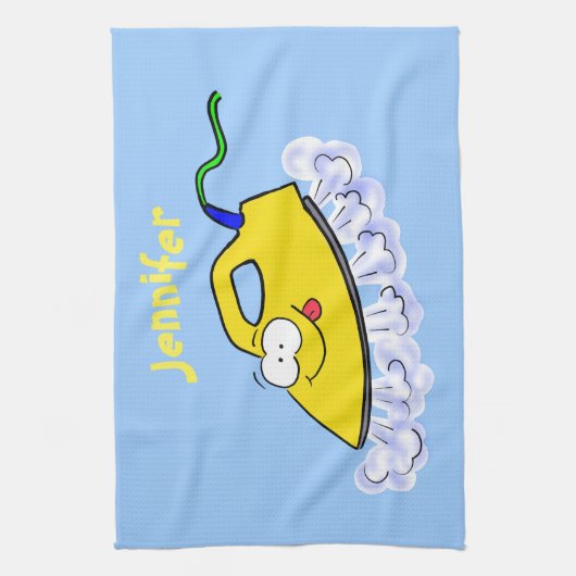 アニメおもしろいの鉄製ランドリーイラストレーション キッチンタオル (縦)