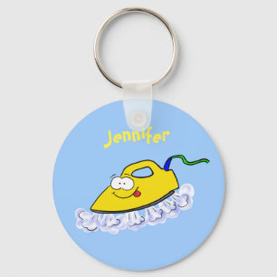 アニメおもしろいの鉄製ランドリーイラストレーション キーホルダー