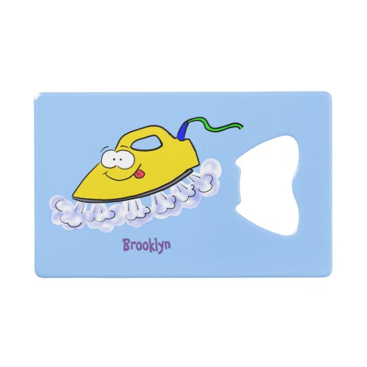 アニメおもしろいの鉄製ランドリーイラストレーション クレジットカード栓抜き (正面(横))