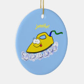 アニメおもしろいの鉄製ランドリーイラストレーション セラミックオーナメント (右)