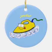 アニメおもしろいの鉄製ランドリーイラストレーション セラミックオーナメント (裏面)