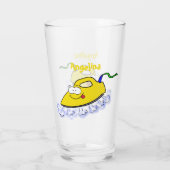 アニメおもしろいの鉄製ランドリーイラストレーション タンブラーグラス (裏面)