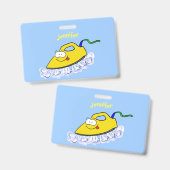 アニメおもしろいの鉄製ランドリーイラストレーション バッジ (正面＆裏面)