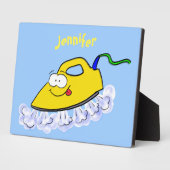 アニメおもしろいの鉄製ランドリーイラストレーション フォトプラーク (側面)