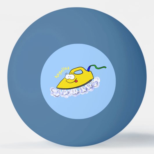 アニメおもしろいの鉄製ランドリーイラストレーション 卓球ボール (正面)