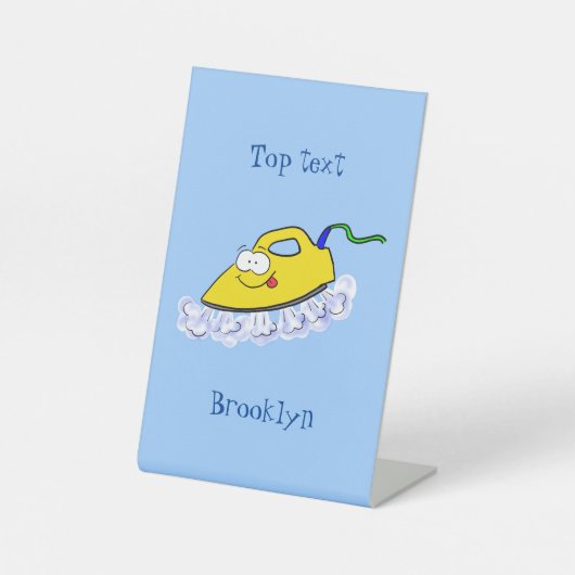 アニメおもしろいの鉄製ランドリーイラストレーション 台座サイン (正面)