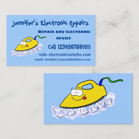 アニメおもしろいの鉄製ランドリーイラストレーション 名刺 (正面/裏面)