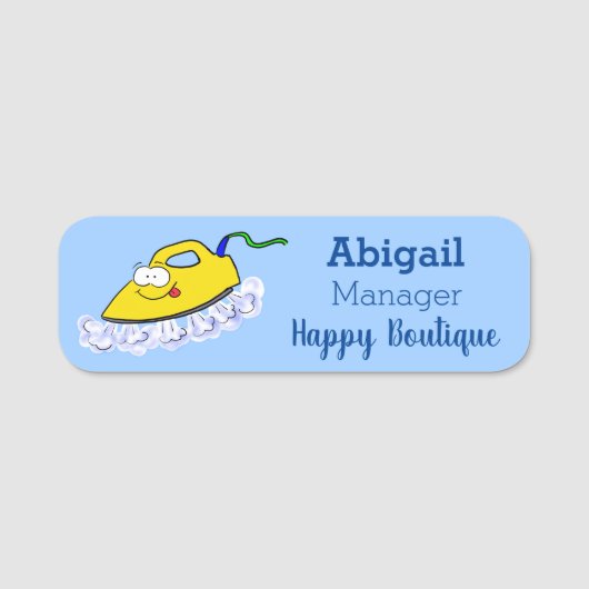 アニメおもしろいの鉄製ランドリーイラストレーション 名札 (正面)