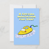 アニメおもしろいの鉄製ランドリーイラストレーション 招待状 (裏面)