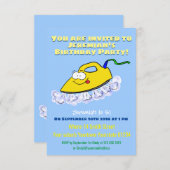 アニメおもしろいの鉄製ランドリーイラストレーション 招待状 (正面/裏面)