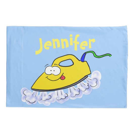 アニメおもしろいの鉄製ランドリーイラストレーション 枕カバー (裏面)