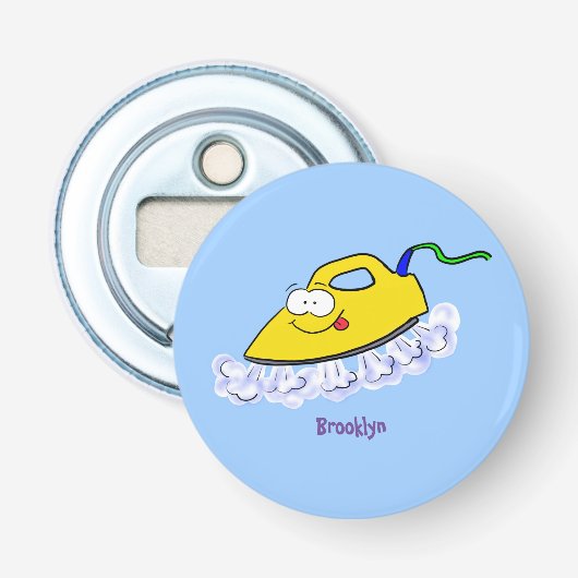 アニメおもしろいの鉄製ランドリーイラストレーション 栓抜き (正面)